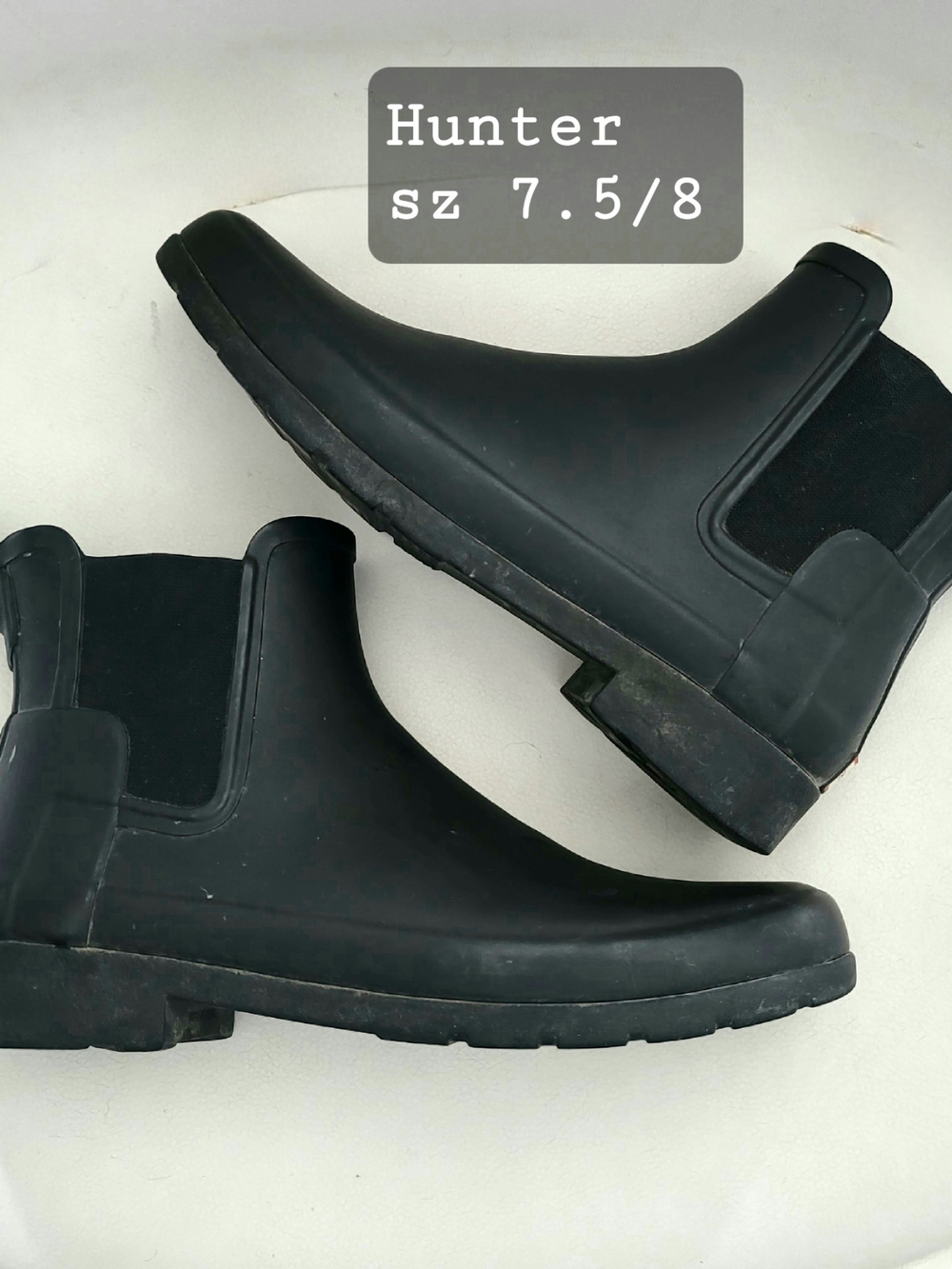 Hunter Black Chelsea Rain Ankle Boots